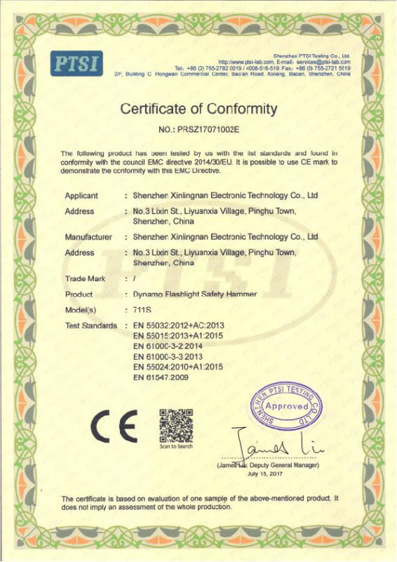 CE - Shenzhen Xinlingnan Electronic Technology Co., Ltd.