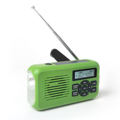 China New Design Hand Crank PORTABLE Solar Emergency Time Alert Radio for sale