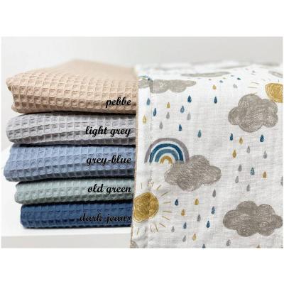 China New Design Anti-Static Customized Super Soft 100%Cotton Wrap Breathable Waffle Baby Blanket for sale