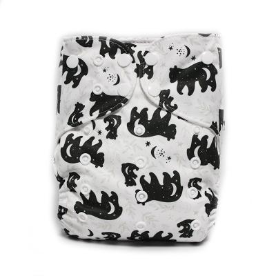 China Eco-friendly Waterproof Reusable Printed Fitted All Pocket Baby Cloth Diapers With Inner Bamboo Charcoal for sale