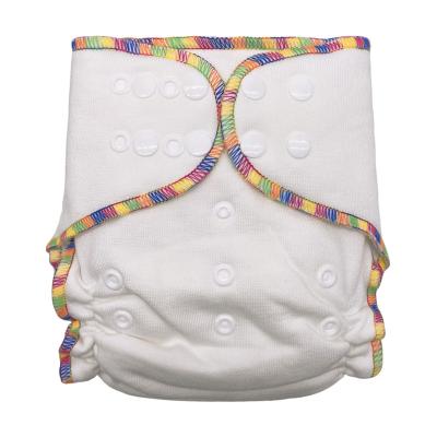 China Printed Reusable Cloth Diapers for Girls and Boys Bamboo Cotton Inner Adjustable Fitted Diaper for sale