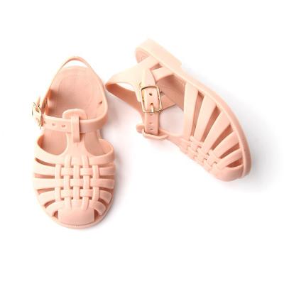 China Custom Anti Baby Pink Cute Waterproof Logo Rubber Baby Shoes Slides Jelly Shoes for sale