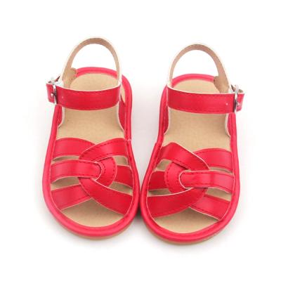 China Fancy Design Summer Light Red Crossed Shoes Children Kids Sandals for sale