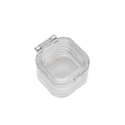 China 1inch 3D Recyclable Suspension Packaging Clear Dental Crown Box Membrane Box Retainer Case Plastic Denture Box for sale