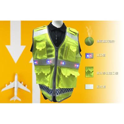 China High Visibility Reflective Safety Work Vest Safety Construction Fabric Tape Jacket Water Proof LED Reflective Vest Clothing for sale