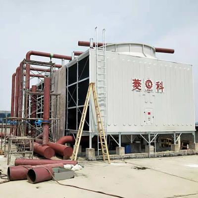 China Direct Sale 200T Square Shape FRP Square Shape Industrial Cooling System Plant Cross Flow Water Cooling Tower for sale