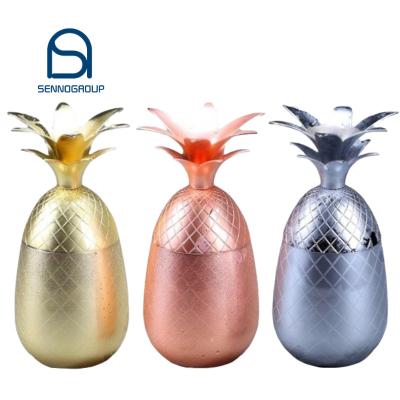 China Sustainable fashion stainless steel cocktail glass creative luxury copper mugs pineapple cups for sale