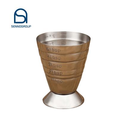 China Viable Stainless Steel Measuring Cup Shaker Cocktail Tools Bar Jigger ml/oz Tbsp Measuring Unit Cup For Bars for sale