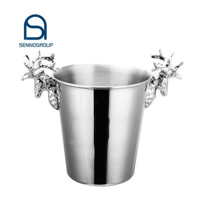 China Viable Light and Creative Stainless Steel Deer Red Wine Barrel Champagne Barrel Bar KTV Ice Bucket Beer Champagne Main Bucket for sale