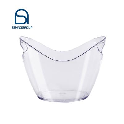 China Customized High Quality Sustainable Boat Shape Party Wine Champagne Acrylic Ice Bucket Plastic Oval Ice Bucket For KTV Bar Party for sale