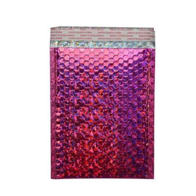 China Shock Resistance Matte Dark Rose Gold Holographic Metallic Bubble Mailer, Rose Gold Aluminum Foil Mailing Bag for sale