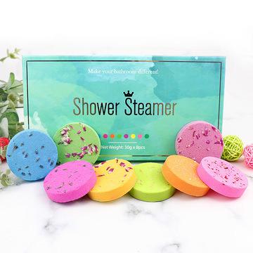 China Moisturizing+cleansing Bath Bombs Tablets Pure Aroma Shower Steamers SPA Gift Set Bath Fizzers Essential Oils 8 Piece Shower Steamer Fizzer Bath Set for sale