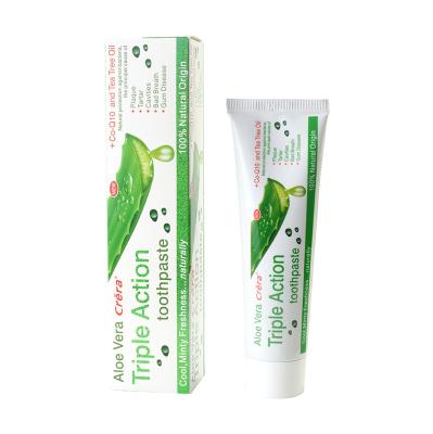 China Whitening Breathable Adult Oral Triple Action Alove Vera Toothpaste Wholesale Price OEM Toothpaste Oral Care for sale