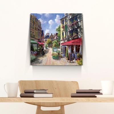 China Home Decorations Wholesale 48x48 Landscape Painting Wall Art Picture Wooden Photo Frame For Decoration for sale