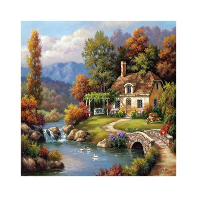 China Wholesale Wooden Landscape Painting Picture Photo Frames 48x48 Home Decorations Frames For Decoration for sale