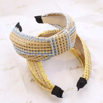 China HB741A Perfect Finish Classic Rattan Braided Headband Fashion Style Bohemian Elegant Knotted Headband for sale