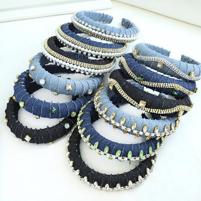 China Perfect New Style HB888A 2020 Finish HB888A 2020 Diamond Fabric Lattice Girl Hairbands Luxury Rhinestone Headbands Women Jewelry Accessories for sale