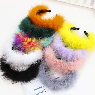 China HB854A Popular Custom Made Plush Faux Fur Headband Autumn Fur Headbands Ladies Luxury Winter Fur Headband New For Women Girls for sale