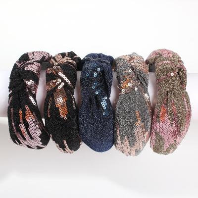 China HB216A Colorful Shiny Sequin Eco-friendly Delicate Elegant Hair Accessories Headbands For Girls Women Lady for sale