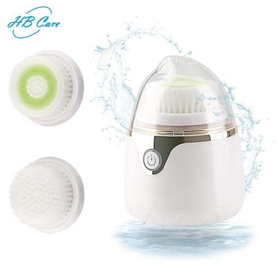 China Facial Cleansing Device Deep Clean Electric Silicone Skin Care Brush Rotating Brush DEEP CLEANSING Facial Massager with 2 Heads for sale