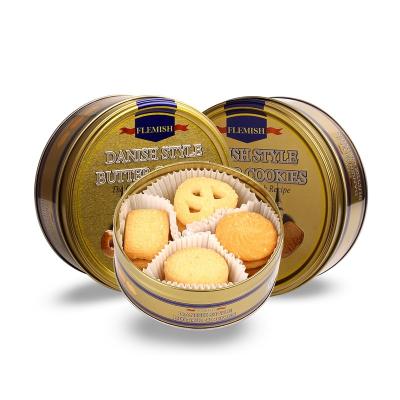 China 150g Natural Soft Low Fat Crispy Cookie Assorted Danish Style Butter Cookies In Tin for sale