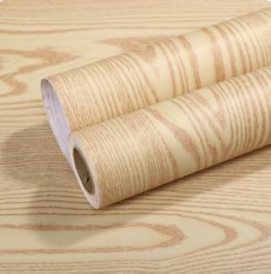 China Pvc Wood Grain Vinyl Self Adhesive Wallpaper Pvc Decorative Film Roll For Furniture for sale