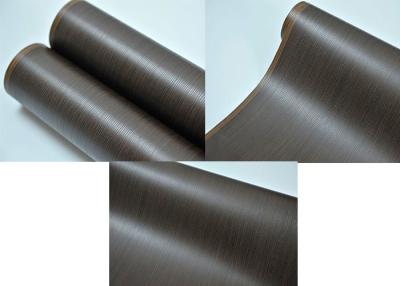 China Emboss Pvc 3D Membrane Foil Roll Black Wood Grain 1400mm Width for sale