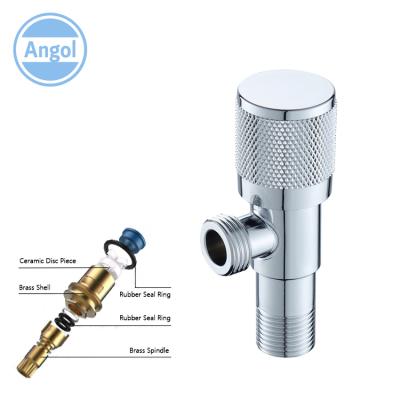 China Wholesale Modern Bathroom Toilet 90 Degree 201 Chrome Steel Quick Open Angle Valve With ABS Handle for sale