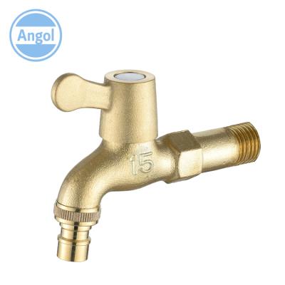 China Washing Machine Industrial Bibcock Bib Brass Simple Cold Old Fashioned Gold Faucet for sale