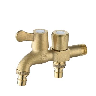 China Gold Multifunction Quick Bibcock Industrial 2 Way Open Water Brass Material for sale