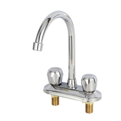 China Thermostatic Faucets Dual Handle Deck Mounted Hot And Cold Water Basin Faucet Mixer for sale