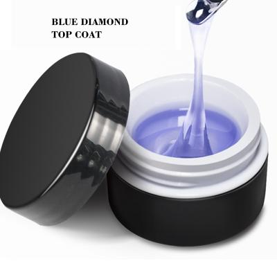 China 2022 Natural Resin New Product Blue Diamond Top Coat Nail Gel Brighter Wear-Resistance Odorless for sale