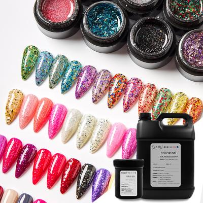 China 10Ml Rubber Colors 10Ml Color Gel Glitter Nail Gel Polish UV Gel Nail Polish Bottle YunMei Source UV Polish Factory for sale