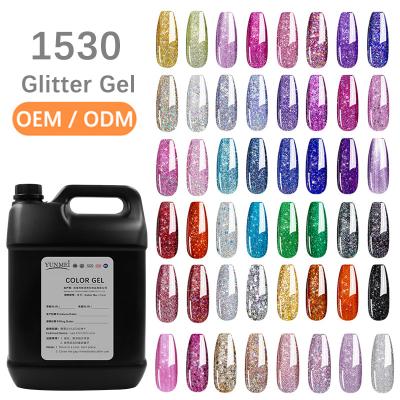 China YunMei Factory 10Ml 8ml 15ml Rubber Bottle Glitter UV Glue Colors Nail Gel Polish for sale