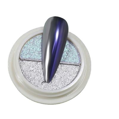 China High Quality YUNMEI Aurora Neon Chrome Nail Decoration 2 Colors Mirror Solid Powder Pressed Dye For Nail for sale