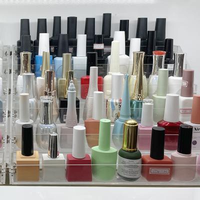 China Personal Care 10Ml Custom Color Empty Rectangle Shape UV Gel Nail Polish Glass Bottle With Brush for sale