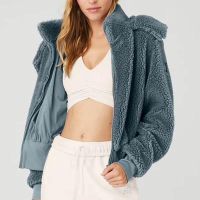 China Custom Anti-Wrinkle Hoodies Hoody Jacket Zipper Heavy Oversized Sweatshirt Sherpa Shear Fur Furry Custom Hoodie Jacket For Women for sale