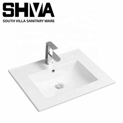 China Modern Stylish Ceramic Basin Cabinet Modern Hand Wash Bathroom Rectangular Slim Edge Under Counter Vanity Sink for sale