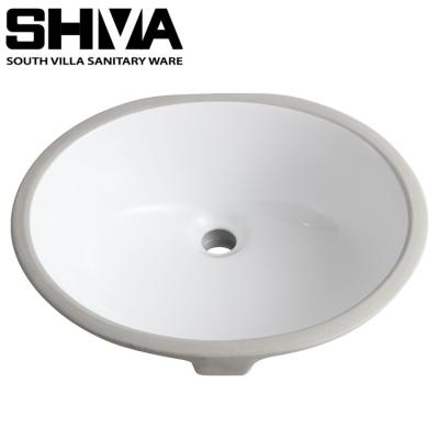 China Shampoo Sinks 17 Inches Under Counter Oval Basin Shape Ceramic Hand Wash Sinks With CUPC Certificate For Restroom Use for sale