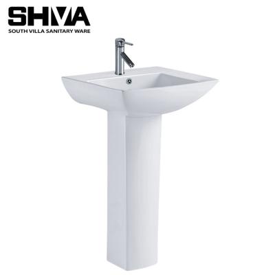 China China Luxury Wholesale Bathroom Low Price Desgin Sanitary Ware Pedestal Washbasin With Rectangular Shape for sale