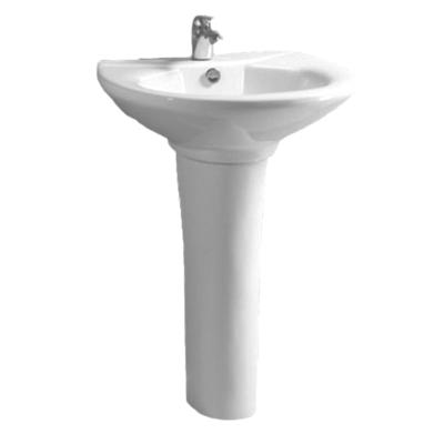 China Chinese Wholesale Best Price Modern Bathroom Ceramic Pedestal Hand Wash Basin Floor Standing Design for sale