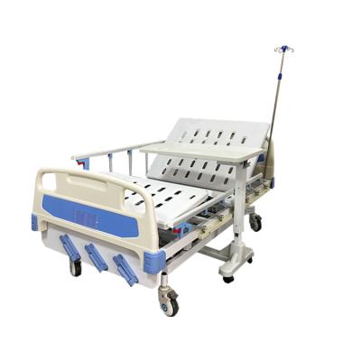 China Manual 3 Cranks Classic Cost Effective Hospital Bed Factory Direct Sale Design Crank Medical Manual Hospital Bed 3 With Casters for sale