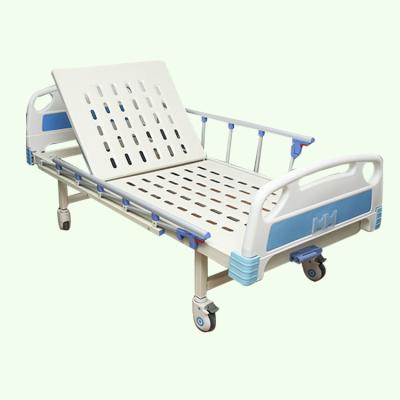 China Hot Sale Hospital Quality Rehabilitation Center Sick Manual Single Crank Bed 1 Crank Up Patient Bed Medical Single Crank Hospital Bed for sale