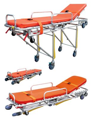 China General Economic Medical Emergency Folding Stainless Steel Hospital Rescue Ambulance Stretcher Trolley Bed Price for sale