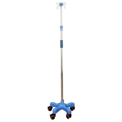 China Factory Direct Selling Hospital Modern Stable 5 Wheels Stainless Steel Infusion Stand/IV Pole Mobile Drip Rack Pole Set for sale