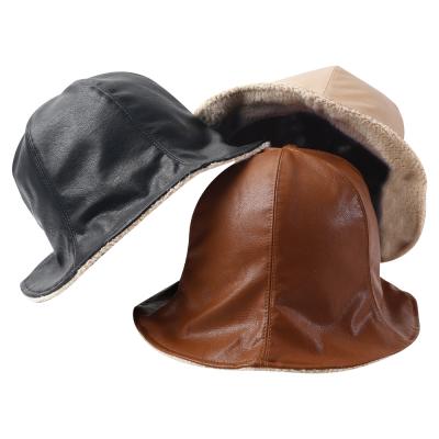 China Wholesale Hot Selling Custom Made Simple Bucket Hat Cotton Leather Bucket Hat Character With Fur Bucket Hat for sale