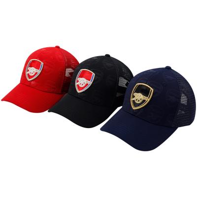 China COMMON New Style Special 5 Panel Adult Curved Brim Structured Football Team Mesh Trucker Cap for sale