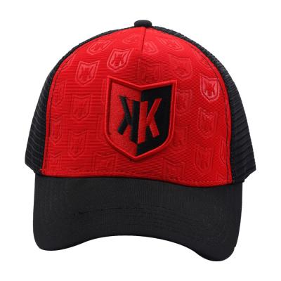 China JOINT 5 Panel Embroidery Your Own Logo Embroidered Patch Custom Mesh Trucker Cap Football Club Fans Hat for sale