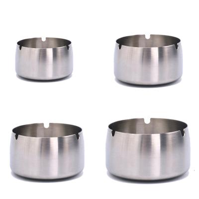 China Modern Hot Sale Custom Logo Smokeless Silver Cigar Stainless Steel Metal Ashtray for sale