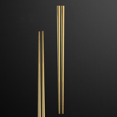 China Viable Hot Selling Gold Titanium Stainless Steel Korean Bulk Washable 304 Chopsticks For Wedding for sale